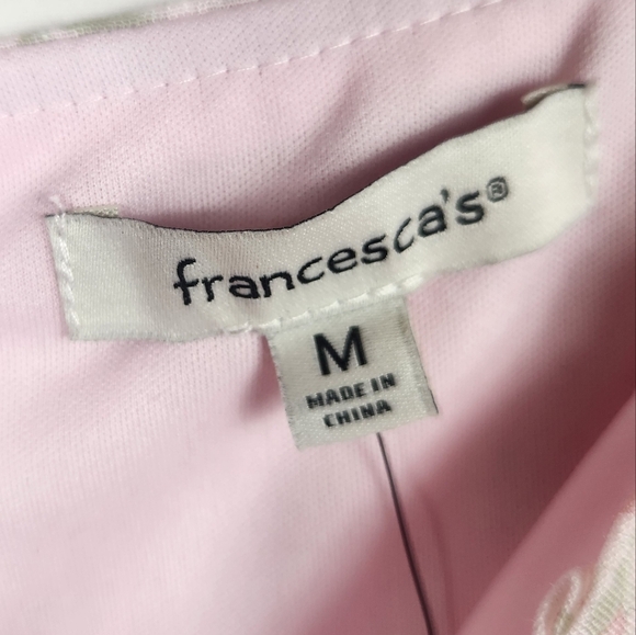 Francesca's Preppy Ellena Tie Strap Ruffle Tiered Midi Milkmaid Dress in Pink M - Picture 15 of 16